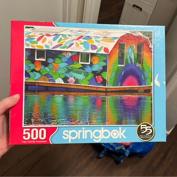 Springbok's 500 Piece Jigsaw Puzzle The Boat House - Made in USA - Picture 1 of 1